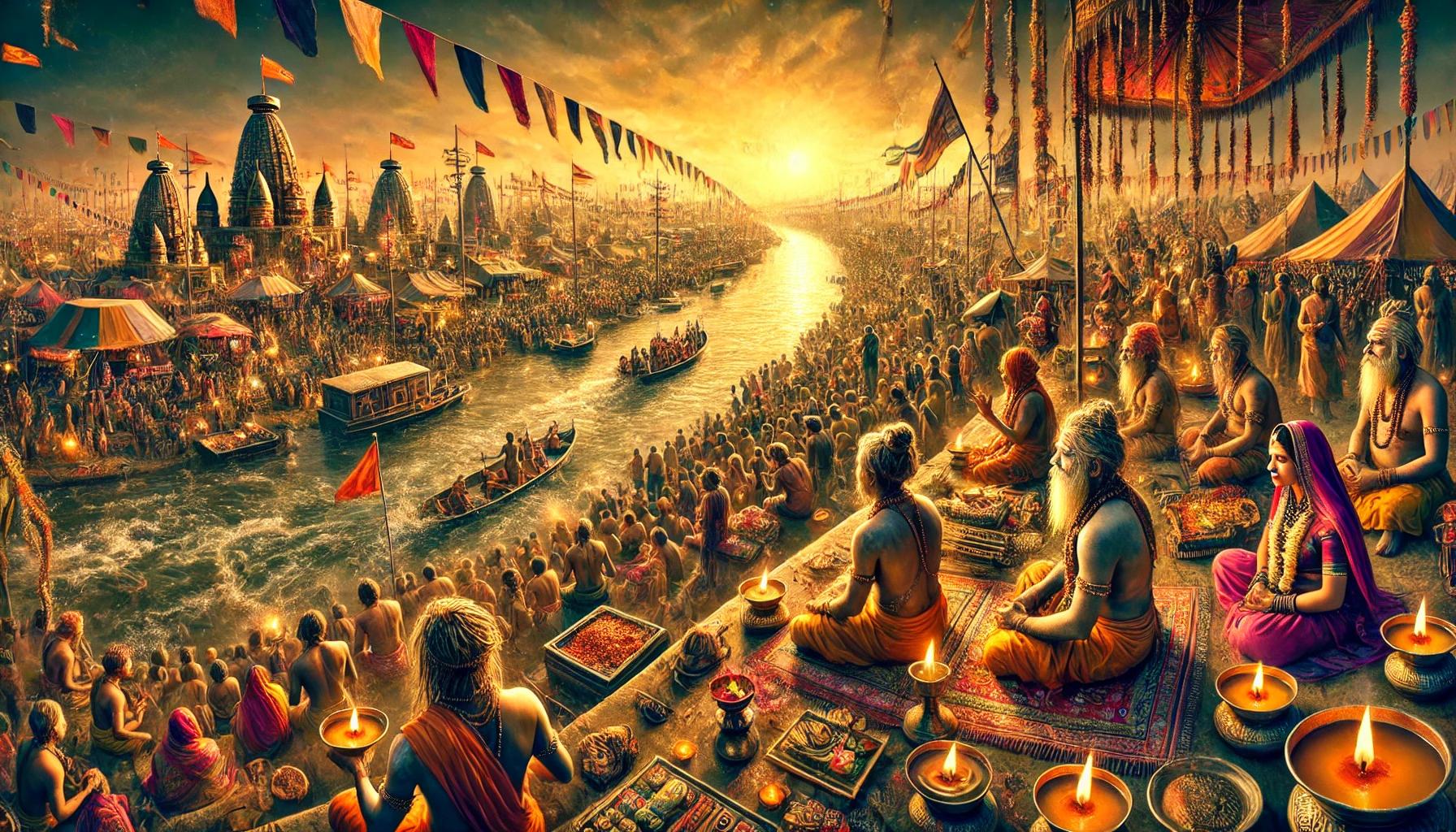 An artistic and unique depiction of the Kumbh Mela